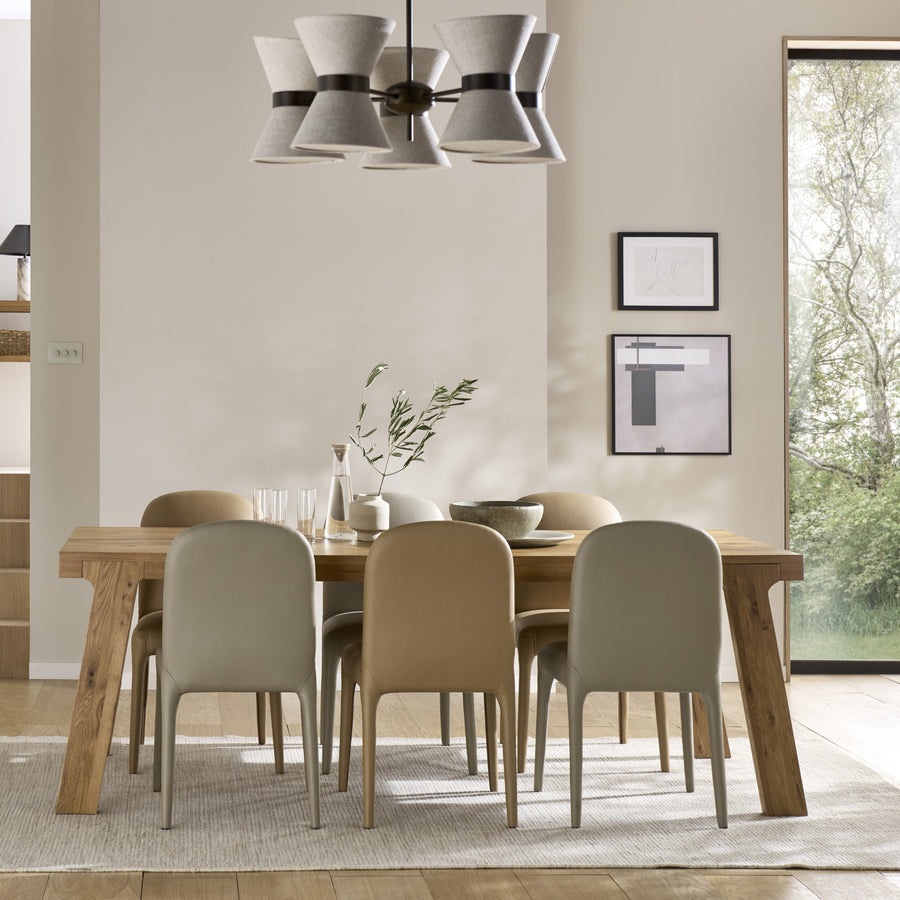 Iris Dining Table & 6 Dining Chairs Set - Dining Table + 6 Chairs