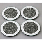 Round Grey Set of 4 Coasters - Round Grey Coasters Set 4 Sterling Home 1