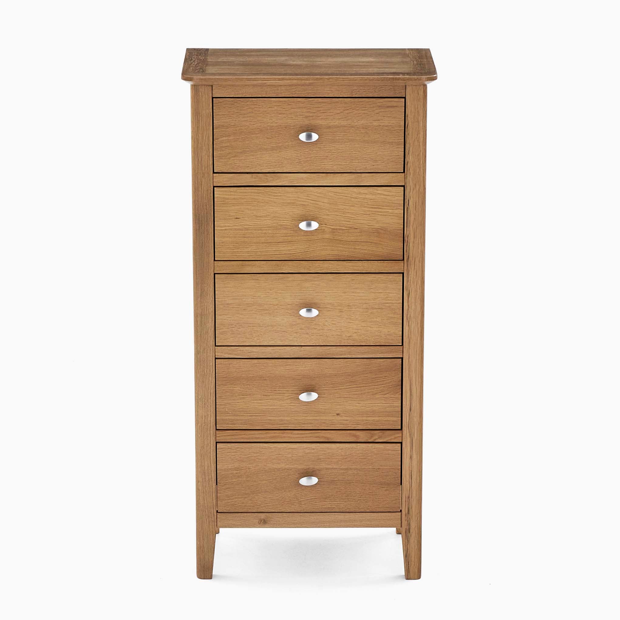 Bexley 5 Drawer Tallboy - 5 Drawer Tallboy Oak