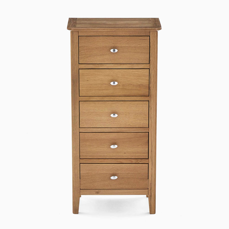 Bexley 5 Drawer Tallboy - 5 Drawer Tallboy Oak