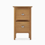 Bexley Narrow 2 Drawer Bedside - Narrow 2 Drawer Bedside Oak