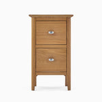 Bexley Narrow 2 Drawer Bedside - Narrow 2 Drawer Bedside Oak