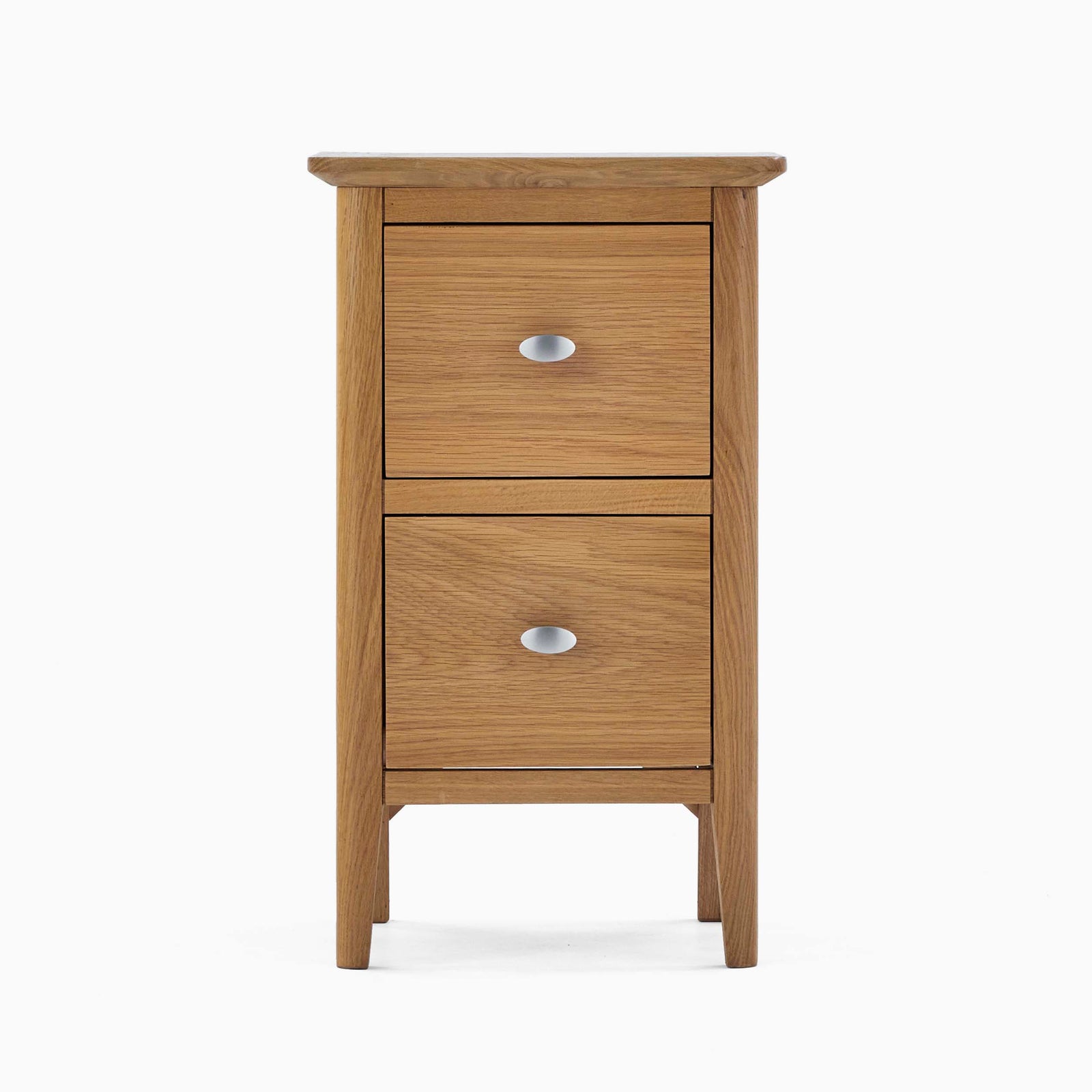 Bexley Narrow 2 Drawer Bedside - Narrow 2 Drawer Bedside Oak Bedside Tables Sterling Home 1