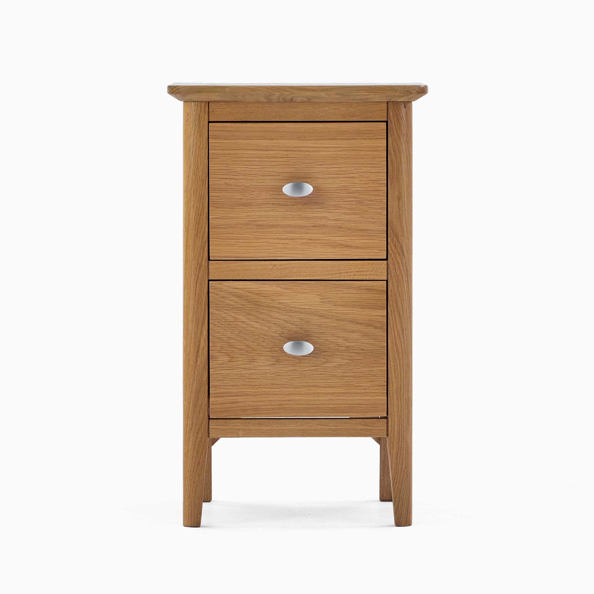 Bexley Narrow 2 Drawer Bedside - Narrow 2 Drawer Bedside Oak