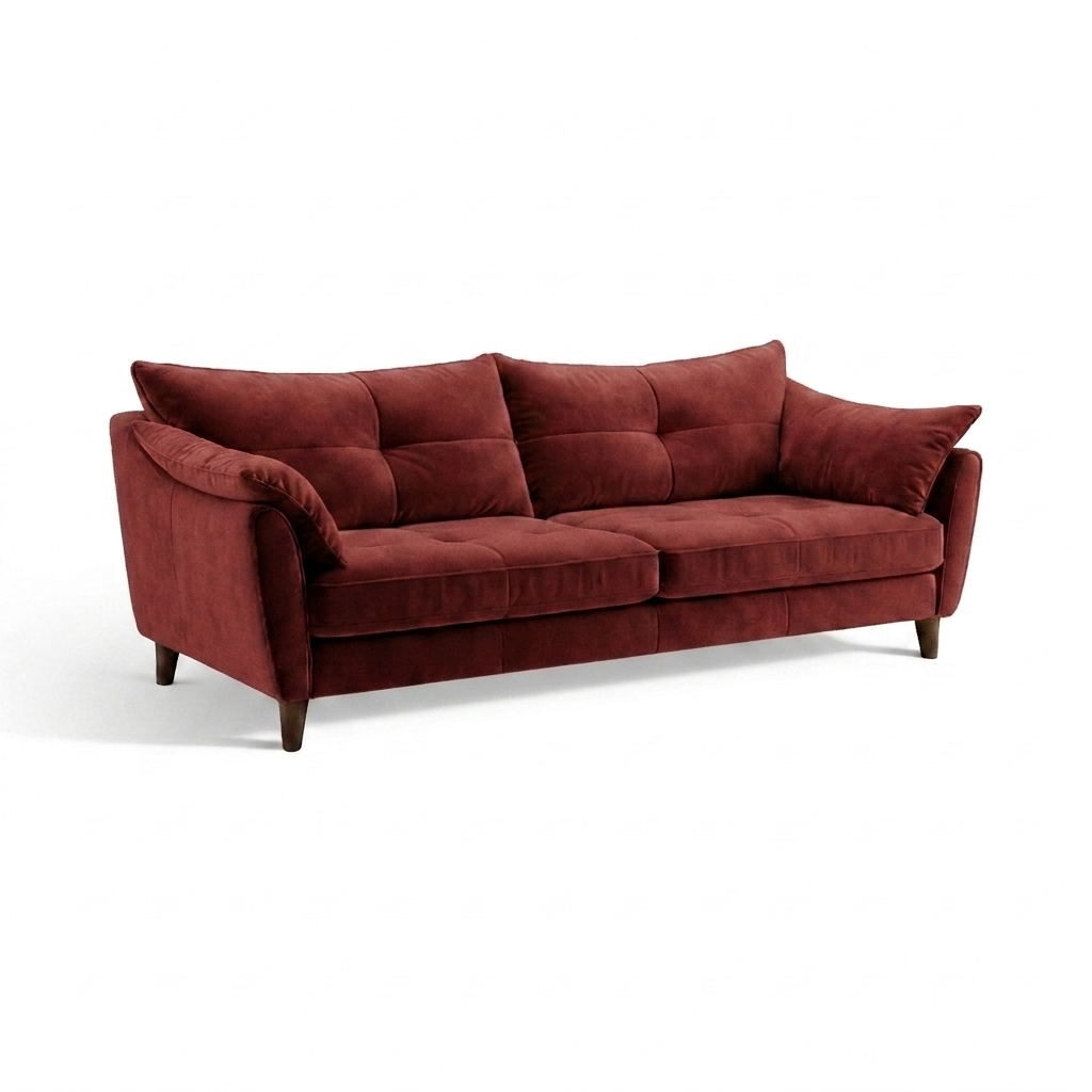 Zara 4 Seater Sofa - 4 Seater Sofa — Plush Oxblood, gallery image 2