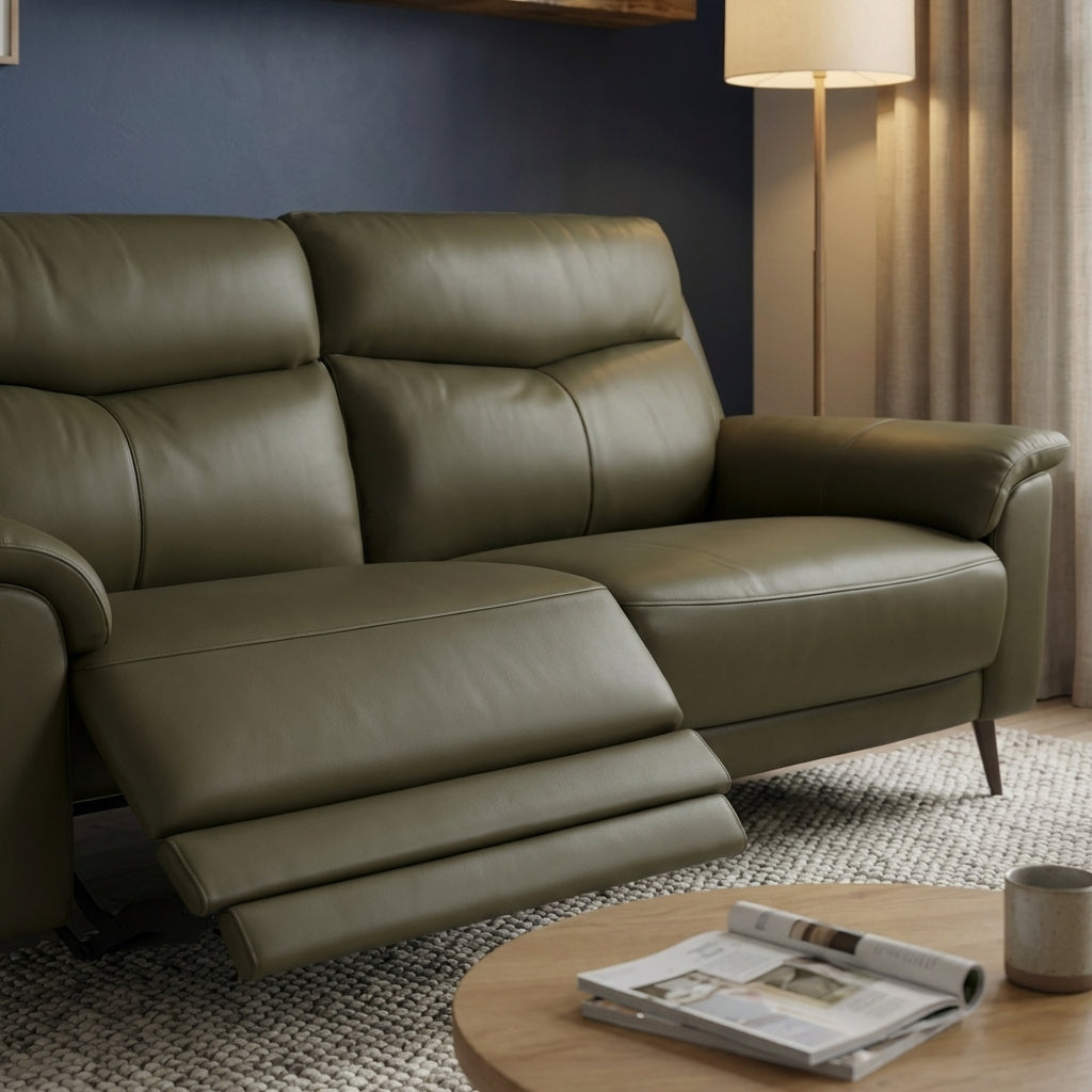 Revel Small 3 Seater Recliner Sofa - 2.5 Seater Sofa with 2 Power Recliners (Compact) Cat 20S - Power Recliner with USB 3 Seater Sofas Sterling Home 3