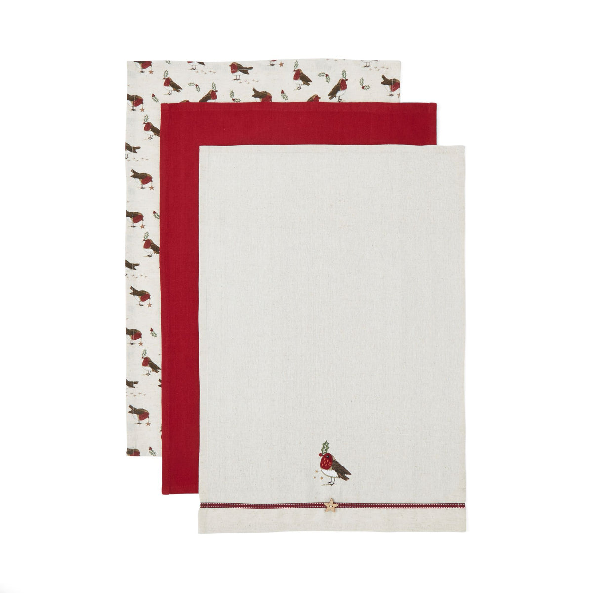 Robin Retreat Tea Towels 3 Pack - Robin Retreat Tea Towels 3 Pack Sterling Home 3