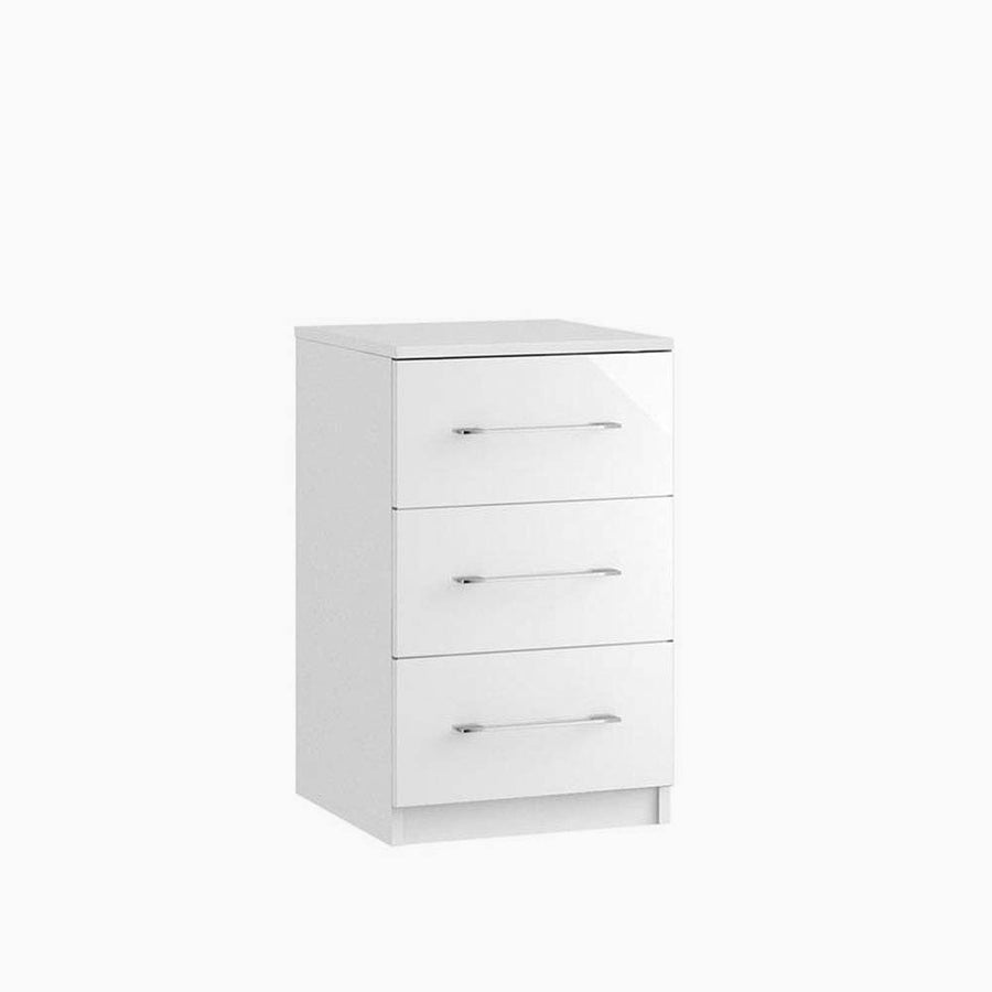Roma 3 Drawer Bedside Cabinet - 3 Drawer Bedside - Metal Sterling Home 1