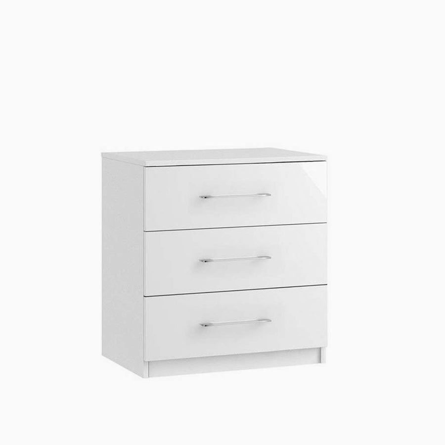 Roma Midi 3 Drawer Cabinet - 3 Drawer Midi Chest - Metal Sterling Home 1