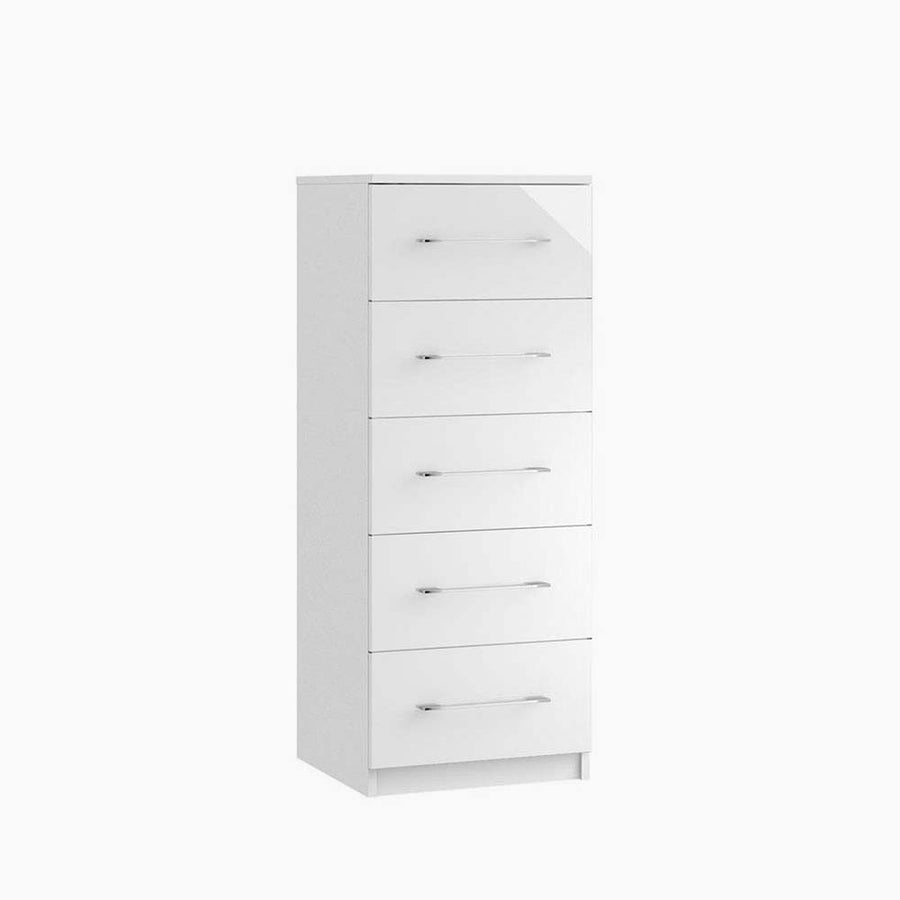 Roma Narrow 5 Drawer Cabinet - 5 Drawer Narrow Chest - Metal Sterling Home 1