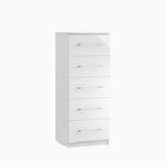 Roma Narrow 5 Drawer Cabinet - 5 Drawer Narrow Chest - Wooden Sterling Home 1