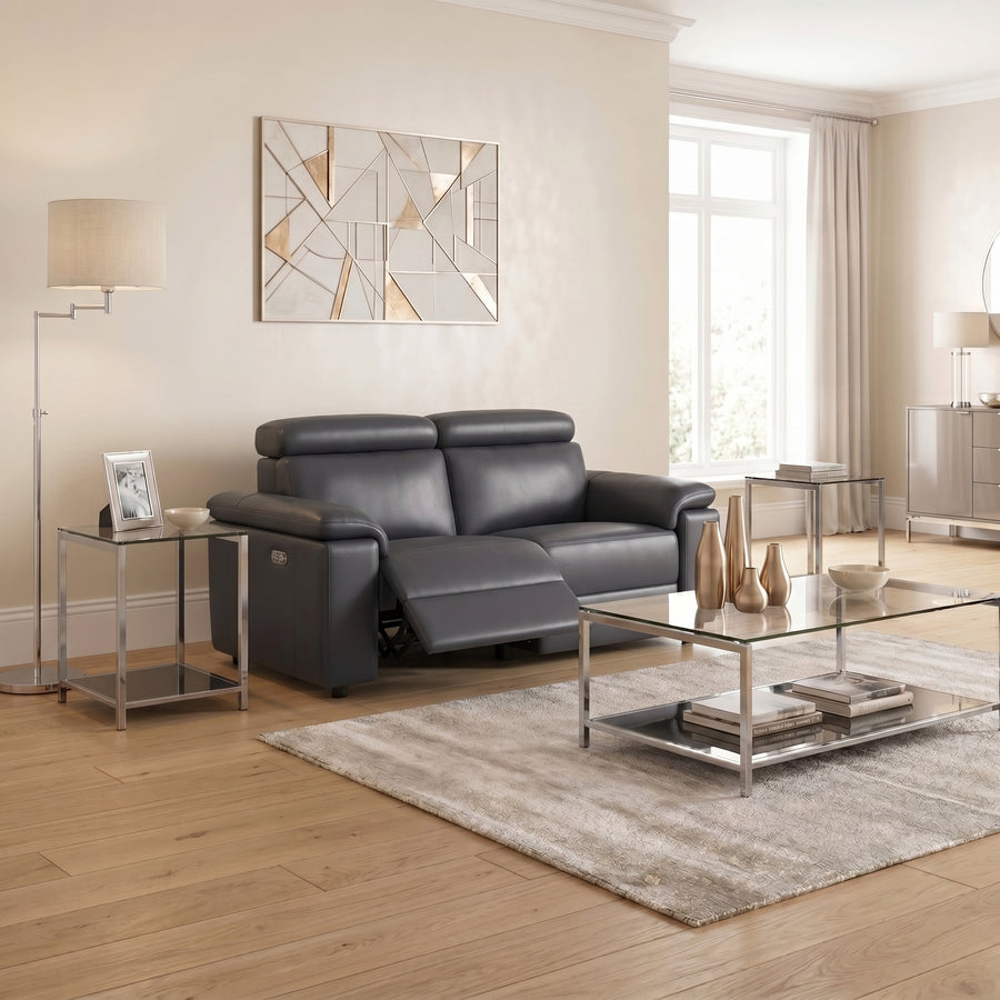 Nicoletti Rossini 2 Seater Recliner Sofa - 2 Seater Sofa Power Recliner CB - Power Recliner with USB