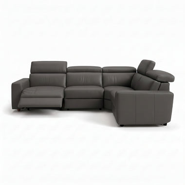 Nicoletti Rossini Corner Sofa - Corner Group with Power Recliner & Headrest CB - Right Hand Facing - Power with Power Headrest & USB