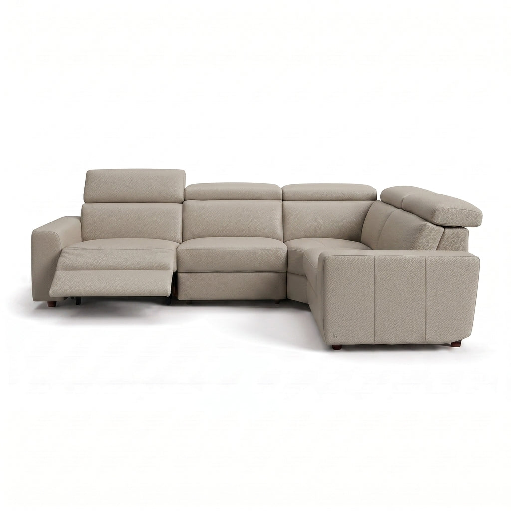 Nicoletti Rossini Corner Sofa - Corner Group with Power Recliner & Headrest CB - Right Hand Facing - Power with Power Headrest & USB Sterling Home 4 Torello PS Tortora 328