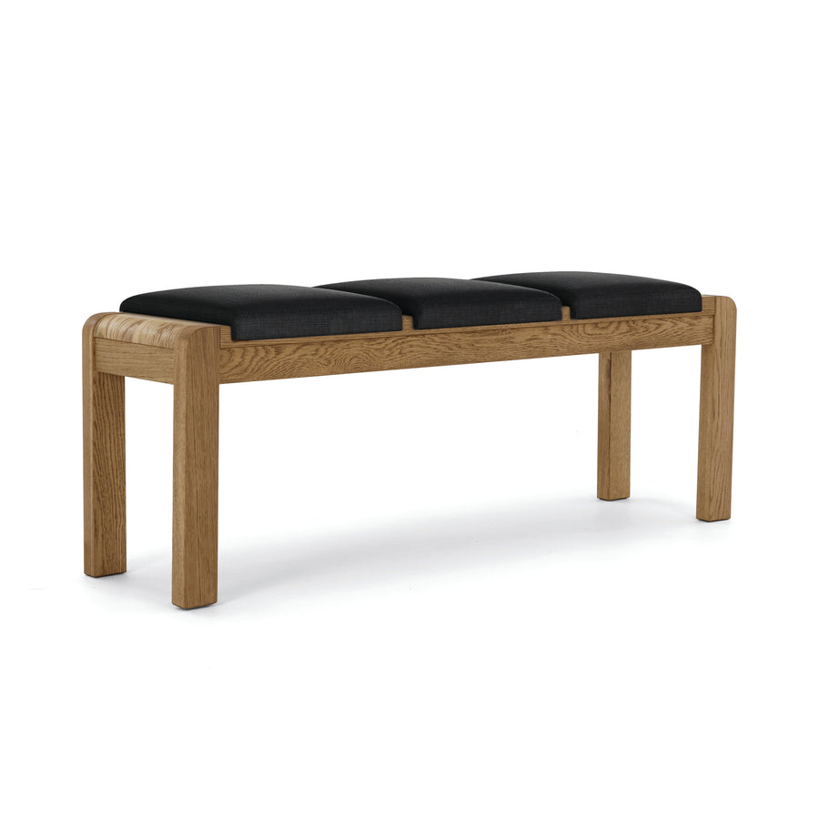 Solvi Bench - Bench + 3 Seat Pads Oak / Steel - Steel Sterling Home 1