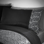 Rouen Black Duvet Set - Rouen King Duvet Set Black Sterling Home 3