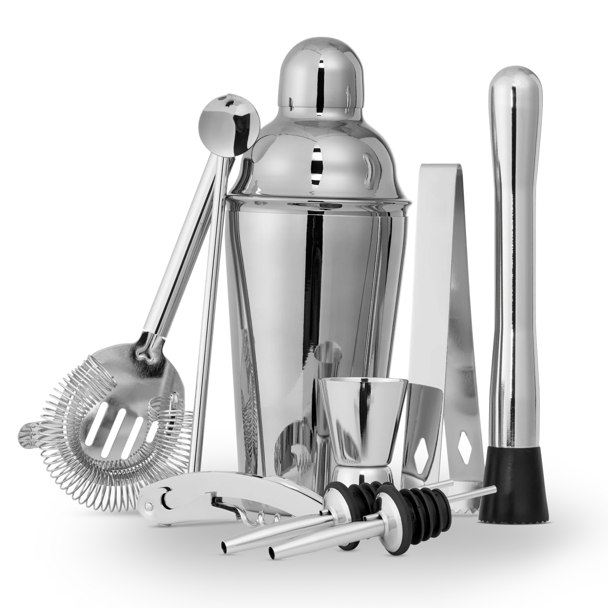 10 Piece Stainless Steel Cocktail Set - Cocktail Set Stainless Steel 10 Pce Sterling Home 2