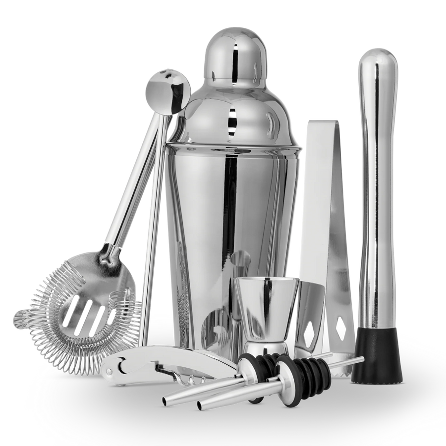 10 Piece Stainless Steel Cocktail Set - Cocktail Set Stainless Steel 10 Pce Sterling Home 2