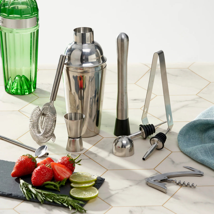 10 Piece Stainless Steel Cocktail Set - Cocktail Set Stainless Steel 10 Pce Sterling Home 1