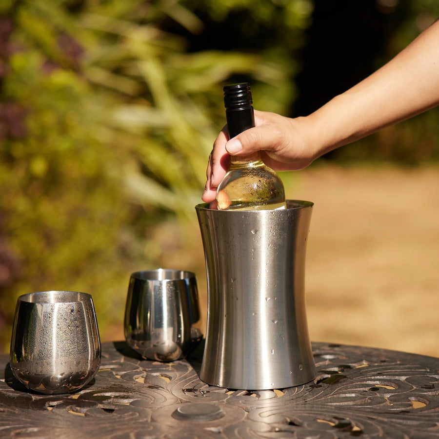 Wine Cooler Silver - Wine Cooler Silver Sterling Home 1