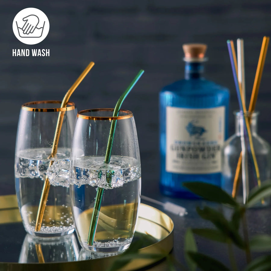 Reusable Metal Straws With Cleaning Brushes - Reusable Straws 26 Piece & Cleaning Brushes 4 Piece Sterling Home 2