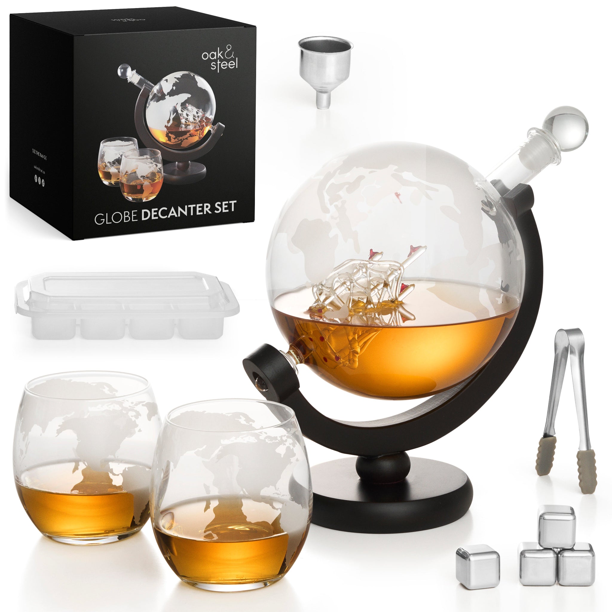 Globe Whiskey Decanter Set - Globe Whiskey Decanter Set Sterling Home 2
