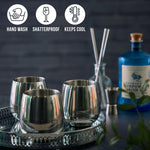 Pack Of 4 Silver Tumblers With Straws - Tumblers Silver With Straws 4 Pack Sterling Home 3