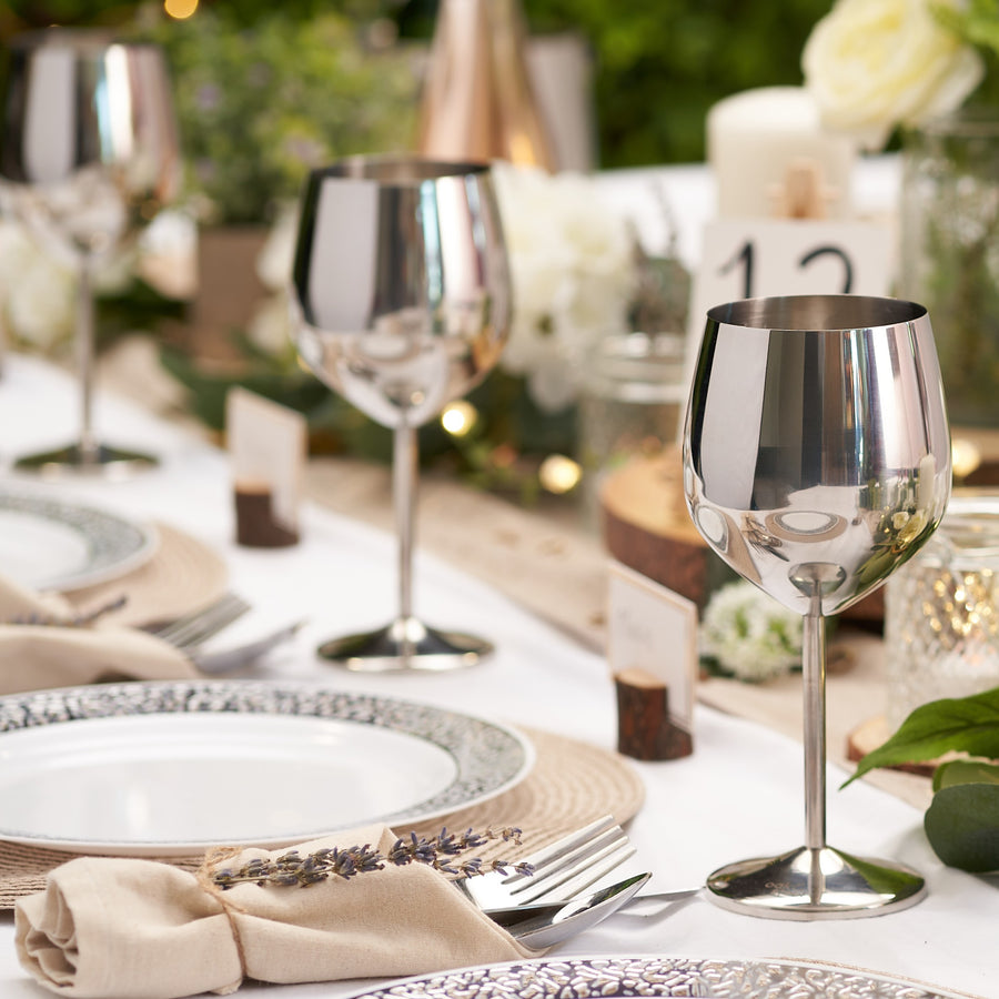 Silver Wine Glasses 2 Pack - Wine Glasses Silver 2 Pack Sterling Home 2