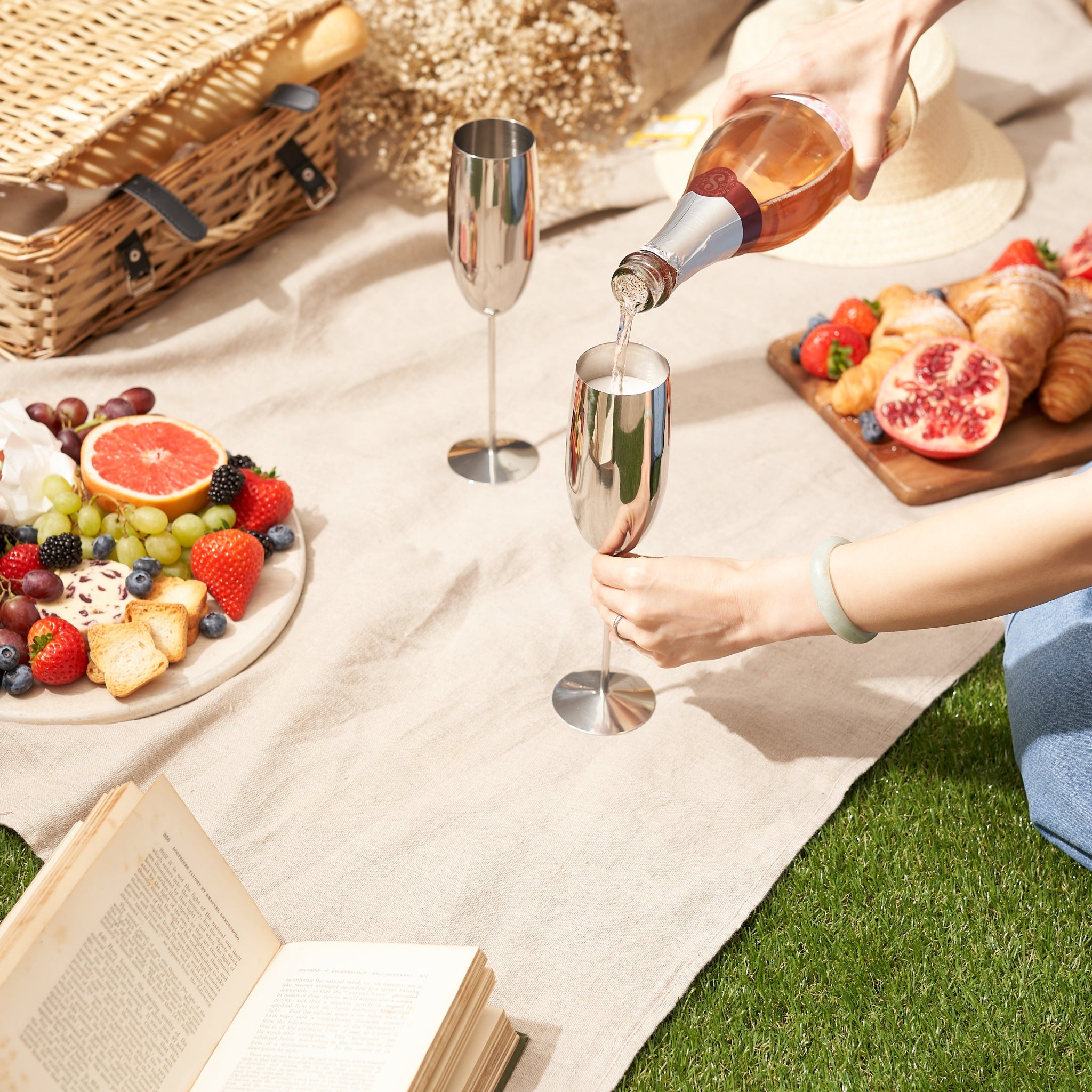 Silver Champagne Flutes 2 Pack - Champagne Flutes Silver 2 Pack Sterling Home 2