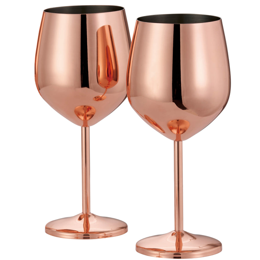 Pink Wine Glasses 2 Pack - Wine Glasses Rose Gold 2 Pack Sterling Home 1