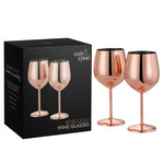 Pink Wine Glasses 2 Pack - Wine Glasses Rose Gold 2 Pack Sterling Home 4