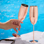 Pink Champagne Flutes 2 Pack - Champagne Flutes Rose Gold 2 Pack Sterling Home 2