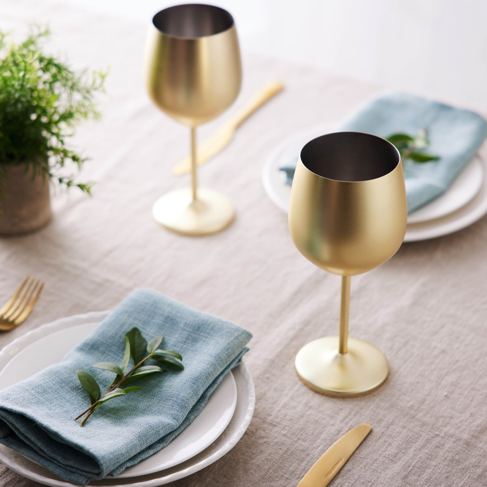 Gold Wine Glasses 2 Pack - Wine Glasses Matte Gold 2 Pack Sterling Home 3