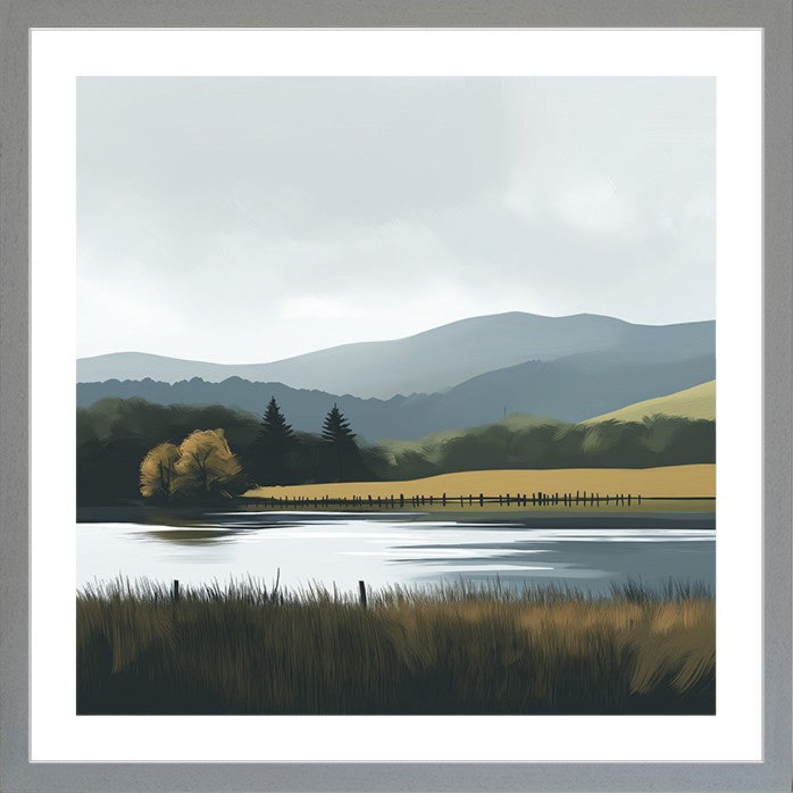Morning Mist On The Lake Framed Print - Morning Mist On The Lake Framed Print Sterling Home 1
