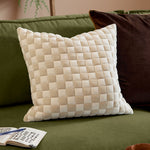 Softie Grid Quilted Cushion Natural 50CM - Softie Grid Quilted Cushion Natural 50CM Sterling Home 1