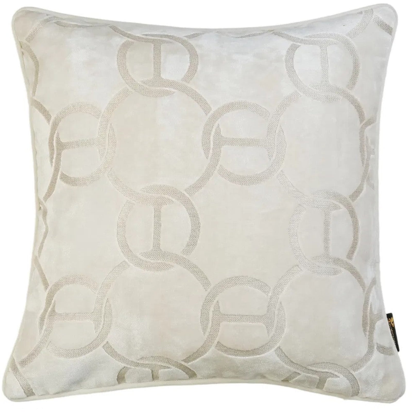 Paul Moneypenny Chains Cut Velvet Ivory Cushion - PM Chains Cut Velvet Ivory Cushion 43CM Sterling Home 1
