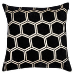 Ivor Hex Velvet Black Square Cushion - Ivor Hex Velvet Black 43x43CM Cushion Sterling Home 1