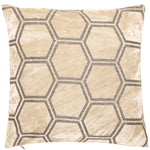 Ivor Hex Velvet Cream Square Cushion - Ivor Hex Velvet Cream 43x43CM Cushion Sterling Home 1