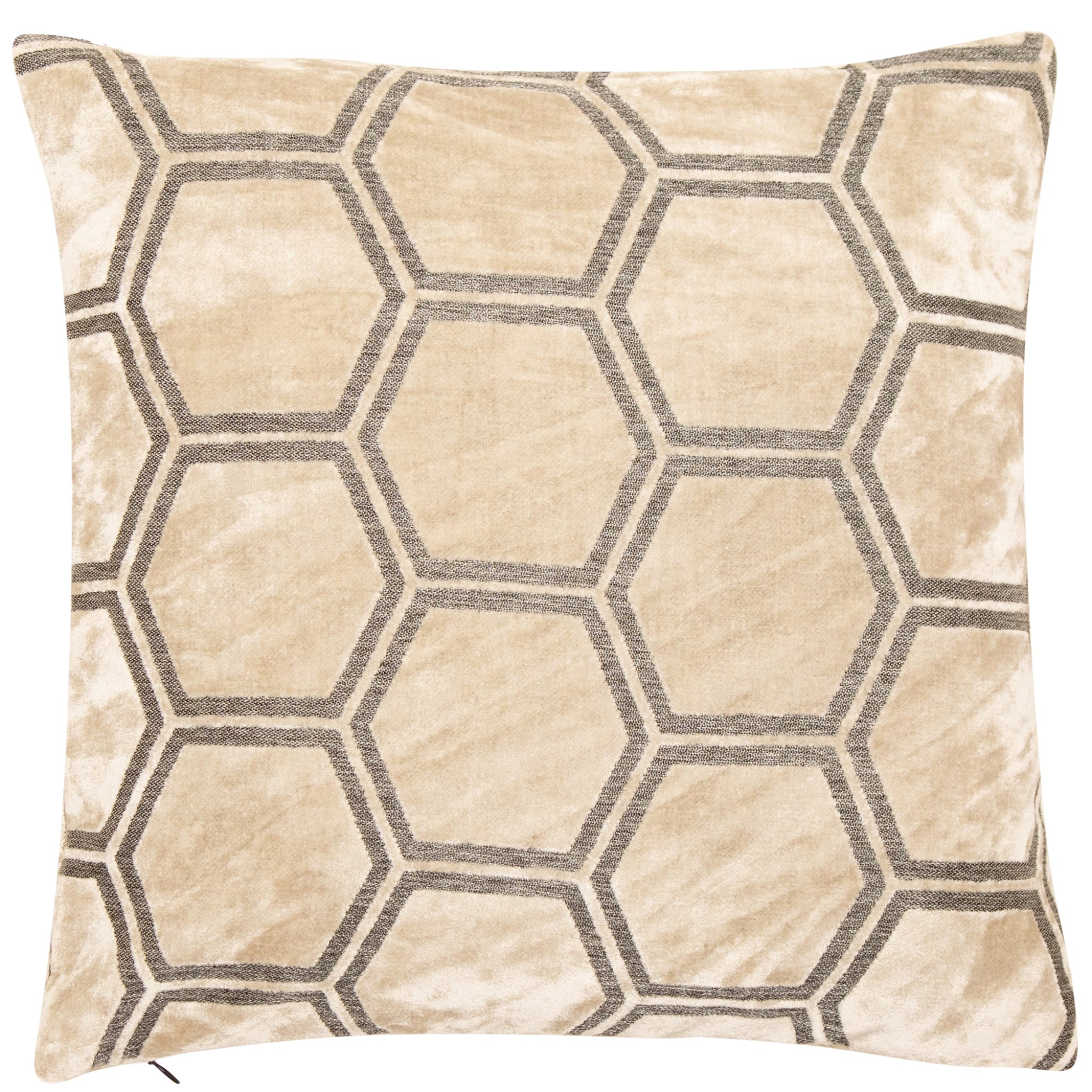 Ivor Hex Velvet Cream Square Cushion - Ivor Hex Velvet Cream 43x43CM Cushion Sterling Home 1
