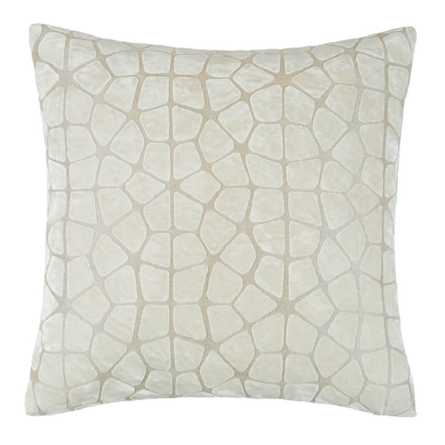 Luna Ivory Cushion - Abstract Circular Velvet Ivory Cushion 43CM Sterling Home 1