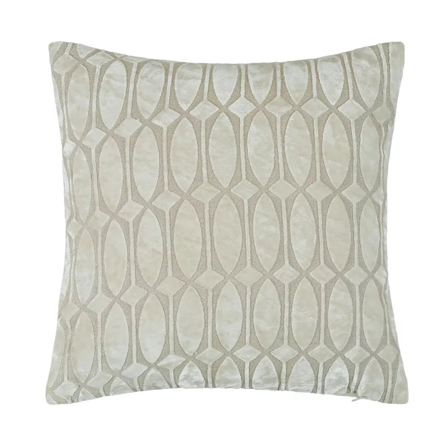 Paul Moneypenny Abstract Geo Velvet Cushion Cream - PM Abstract Geo Velvet Cushion Ivory 43CM Sterling Home 1