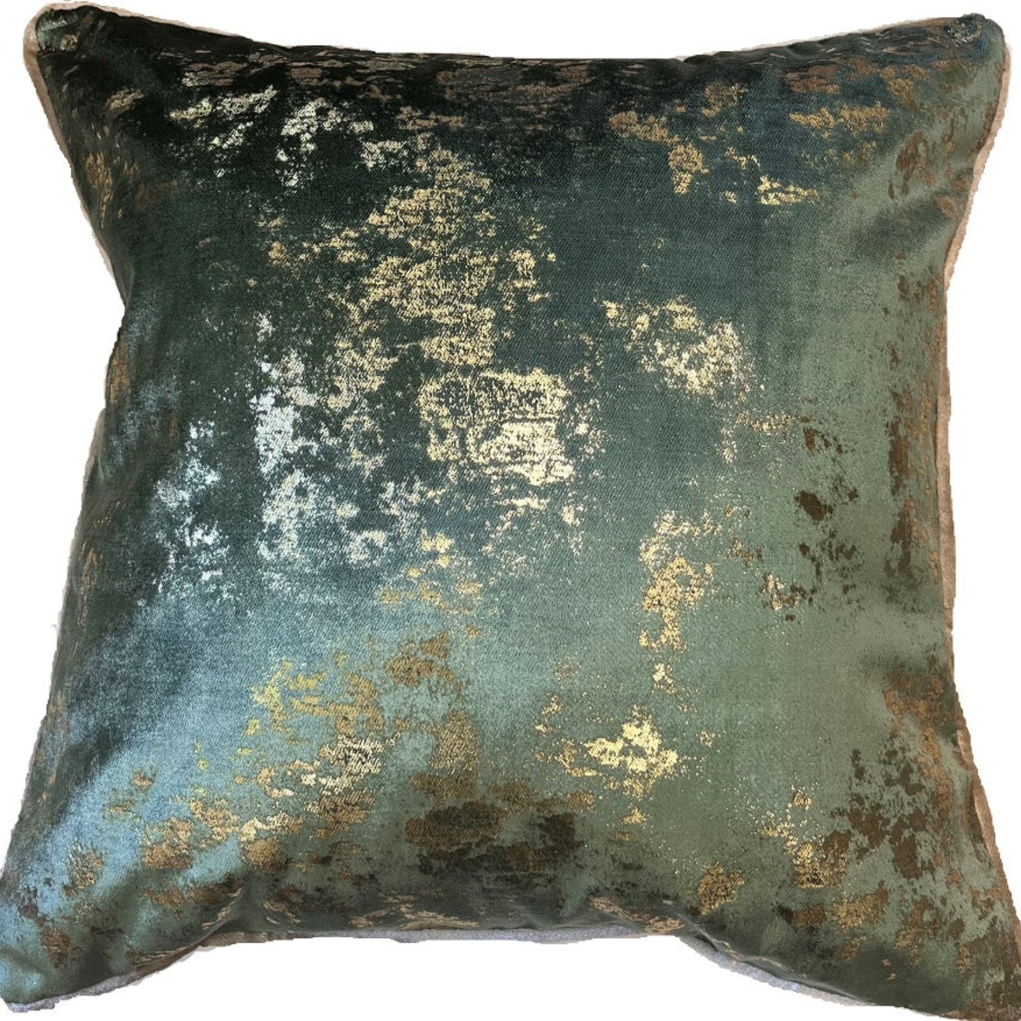 Spoiltrotton Green With Gold Fleck Square Cushion - Spoiltrotton PM Gold Flecks Sage 43x43CM Cushion Sterling Home 1