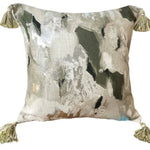 Vision Abstract Metallic Green Square Cushion - Vision Abstract Metallic Olive 45x45CM Cushion Sterling Home 1