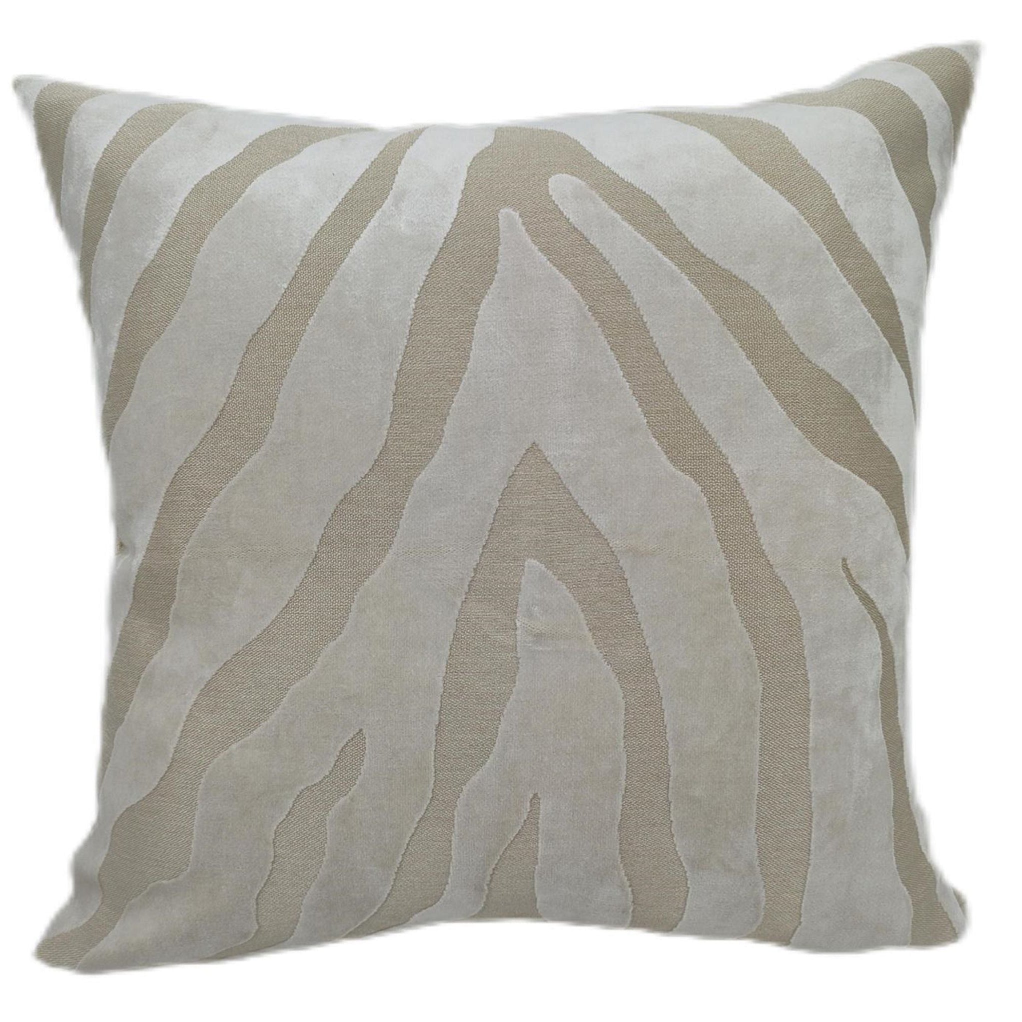 Zebedeedodah Cut Velvet Cream Square Cushion - Zebedeedodah PM Cut Velvet Ivory 43x43CM Cushion Accessories Sterling Home 1