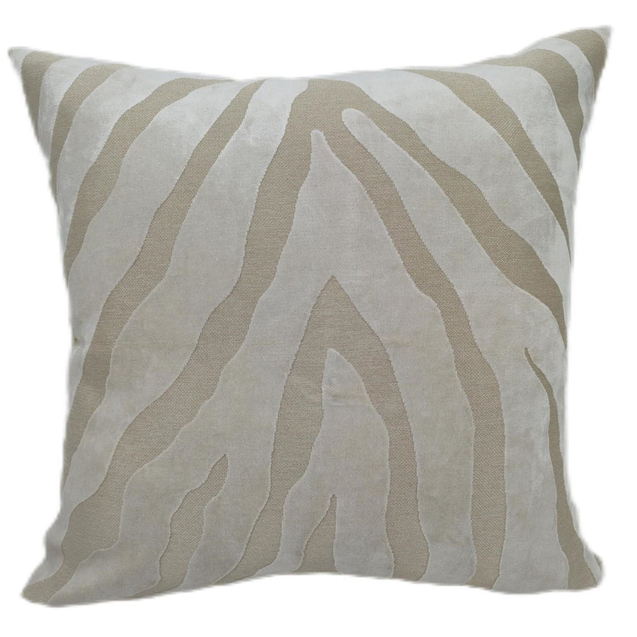 Zebedeedodah Cut Velvet Cream Square Cushion - Zebedeedodah PM Cut Velvet Ivory 43x43CM Cushion Accessories Sterling Home 1