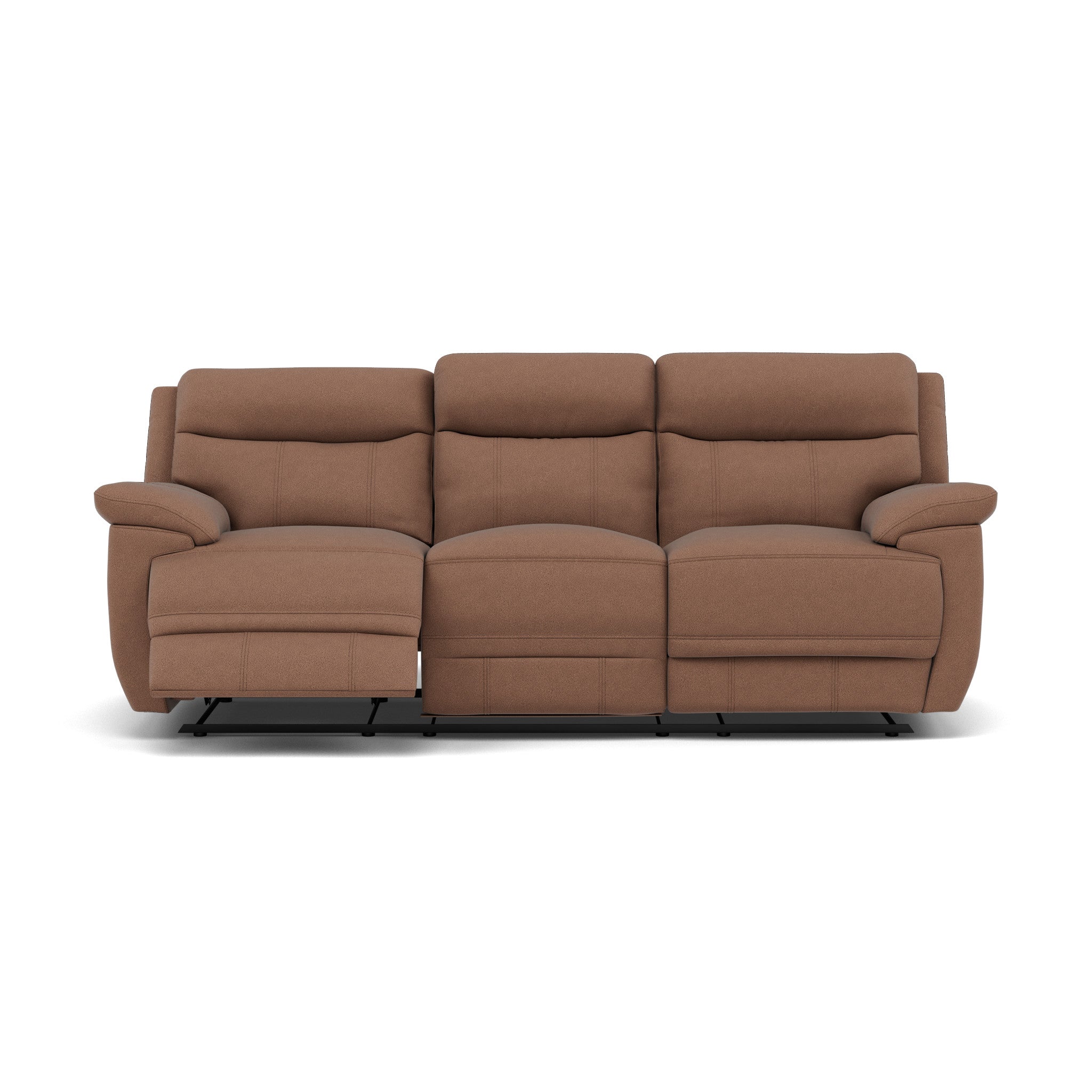 Tranquil 3 Seater Recliner Sofa - 3 Seater Sofa 2 Manual Recliners Fabric - Manual Recliner 3 Seater Sofas Sterling Home 4 BFA-BLJ-04 TOBACCO