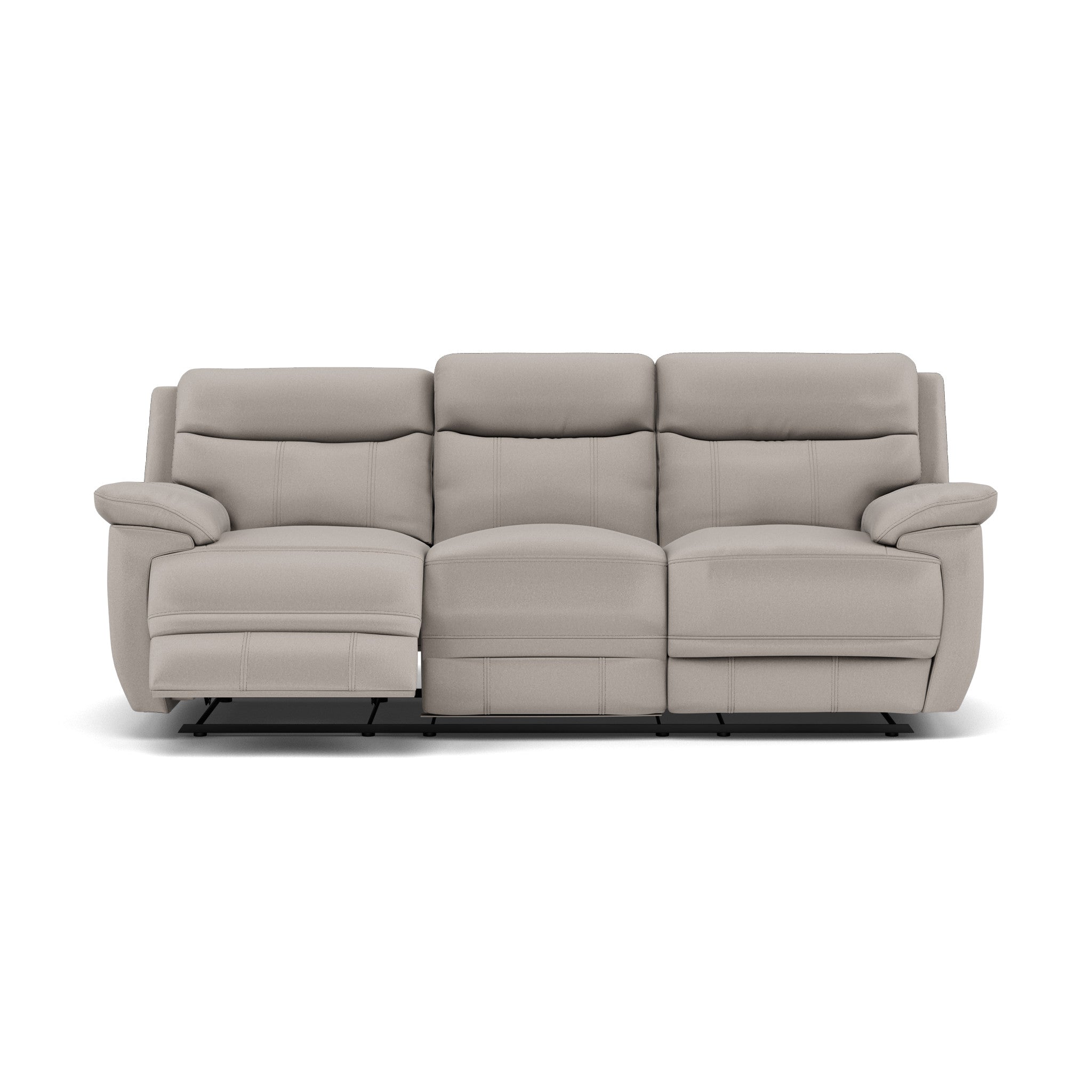 Tranquil 3 Seater Recliner Sofa - 3 Seater Sofa 2 Manual Recliners Fabric - Manual Recliner 3 Seater Sofas Sterling Home 1 BFA-MAD-02 SILVER GREY