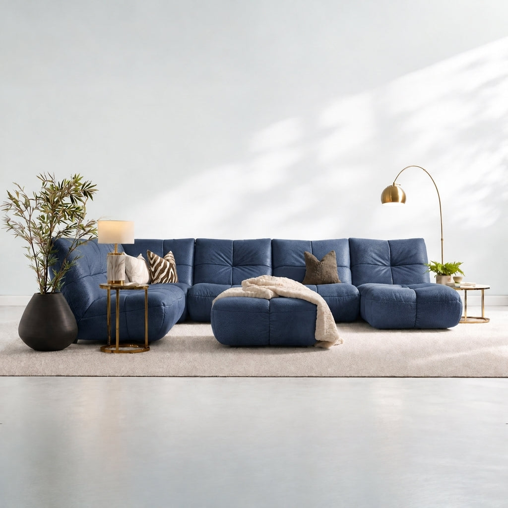 Comet Corner Sofa - Combination 1 - Corner Sofa Group With Footstool Fabric — SFA-PEY-10 CHARCOAL, gallery image 1