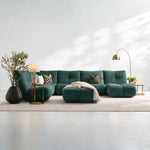 Comet Corner Sofa - Combination 1 - Corner Sofa Group With Footstool Fabric — SFA-PEY-11 DARK GREEN, gallery image 1