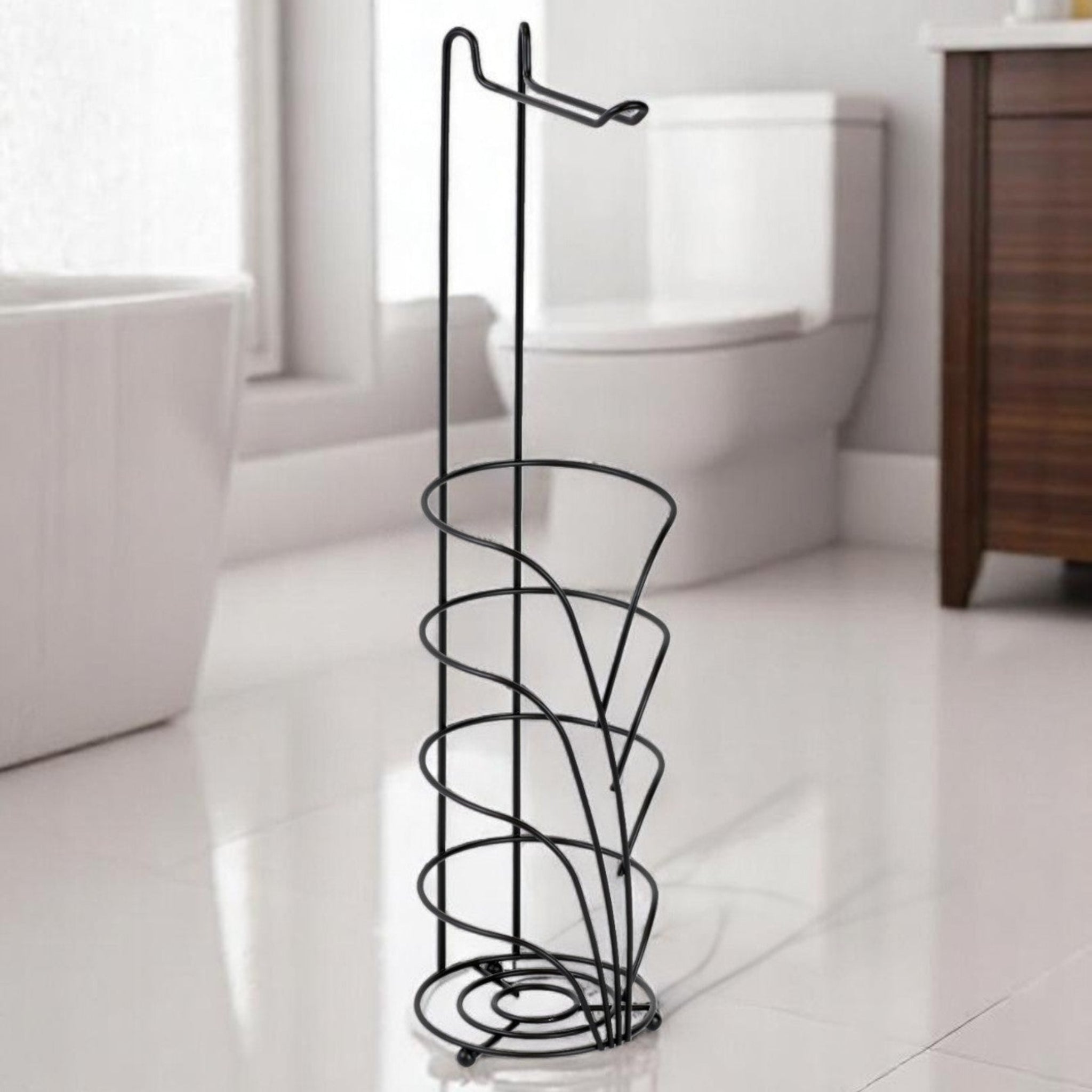 Showerdrape Black Toilet Roll Holder - Vertu Toilet Roll Holder Black Sterling Home 1